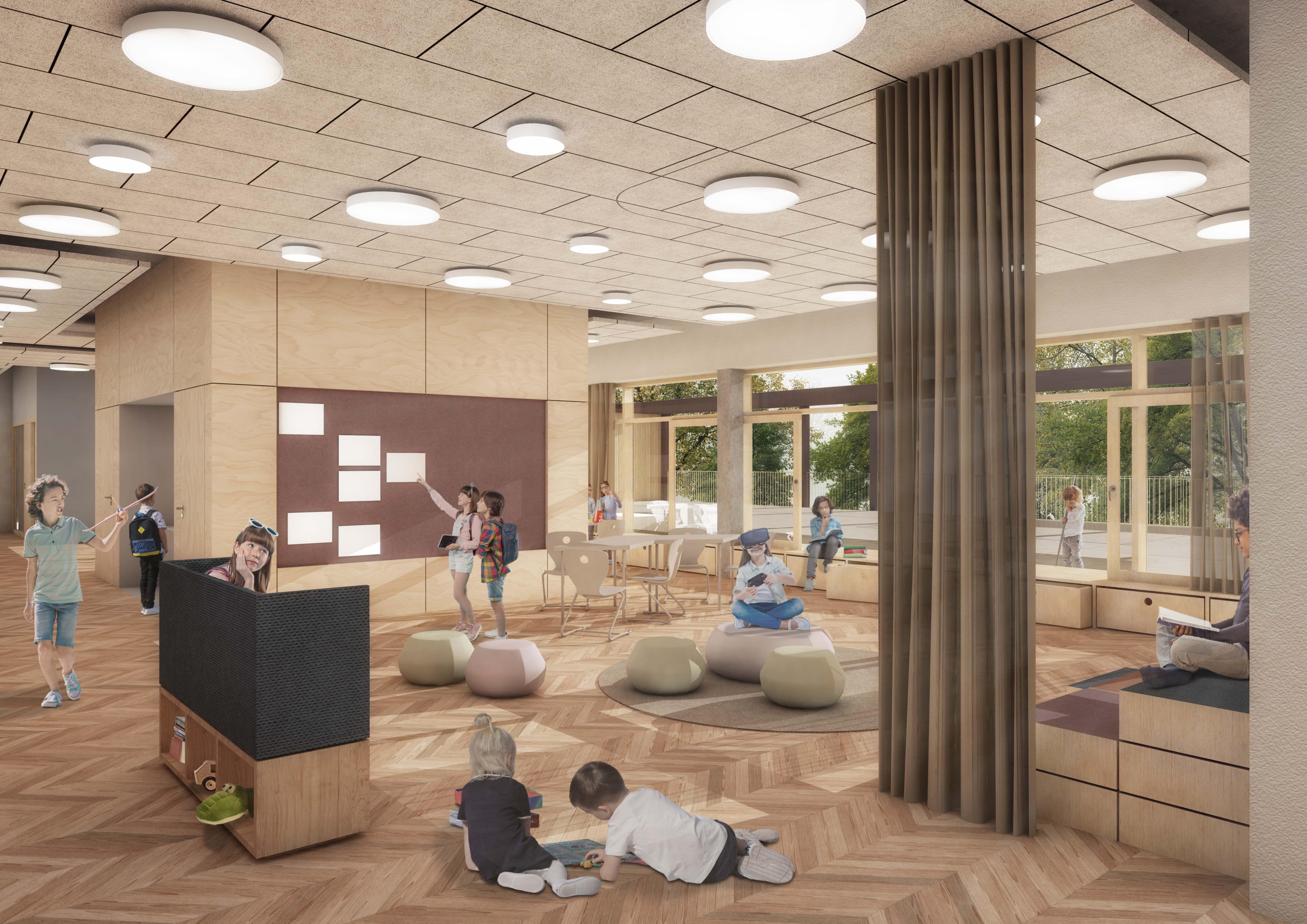 Lernlandschaft (Visualisierung: dreiplus Architekten)